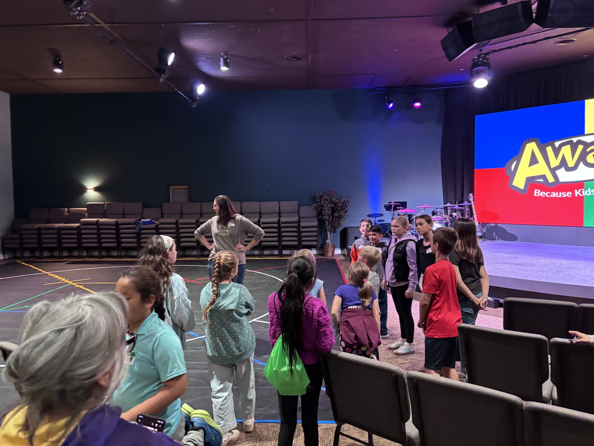 AWANA kids gathered in the sanctuary