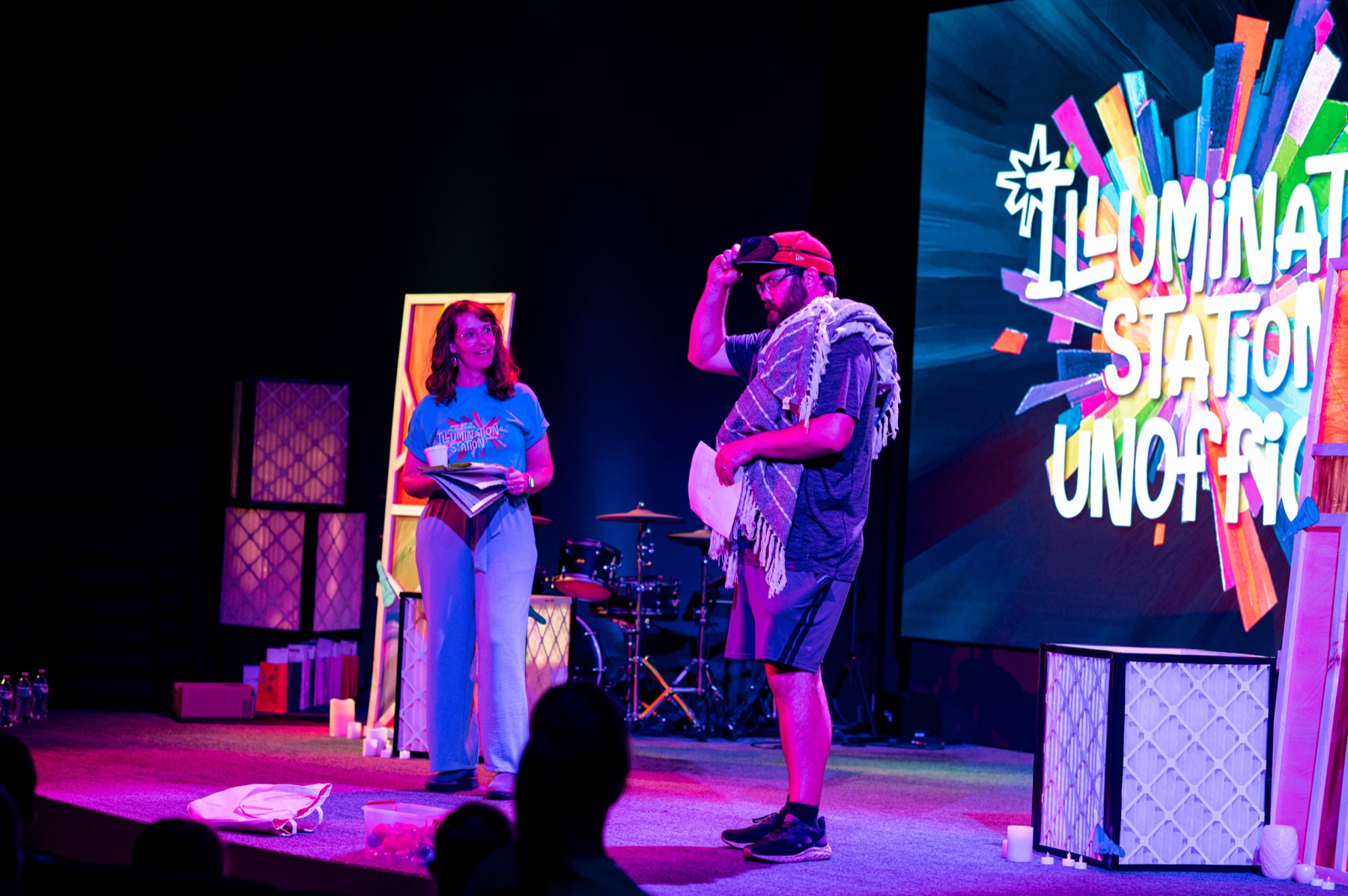 VBS leaders on stage